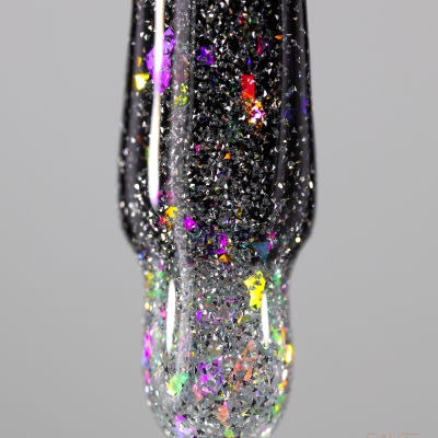 Pincel de verniz de unhas com glitter prateado e holográfico