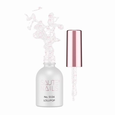 Esmalte de unhas SAUTE NAILS No. 5134 LOLLLIPOP em frasco branco com tampa rosa