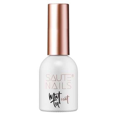 Frasco branco de verniz de unhas mate com tampa dourada rosa
