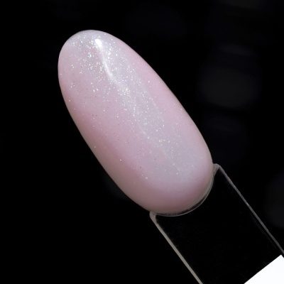 Amostra de verniz rosa cintilante em suporte plástico