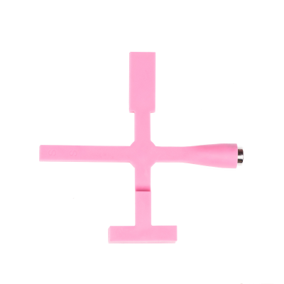 Ferramenta de unhas cor-de-rosa em fundo branco com texto SAUTE NAILS