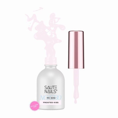Frasco de verniz para unhas Frosted Kiss da SAUTE NAILS com tampa rosa
