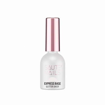 Base para unhas branca com tampa rosa metalizada