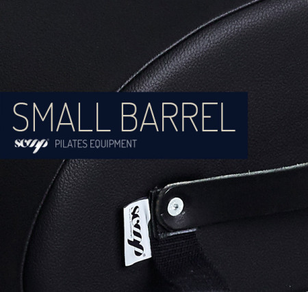Equipamento de Pilates Small Barrel com alça preta em couro sintético