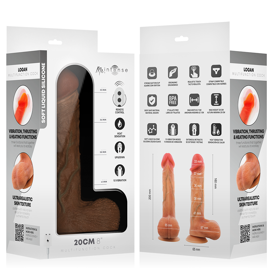 Vibrador Realista Logan MR Intense com Calor e Controlo Remoto Vibrador Realista Logan MR Intense com Calor e Controlo Remoto