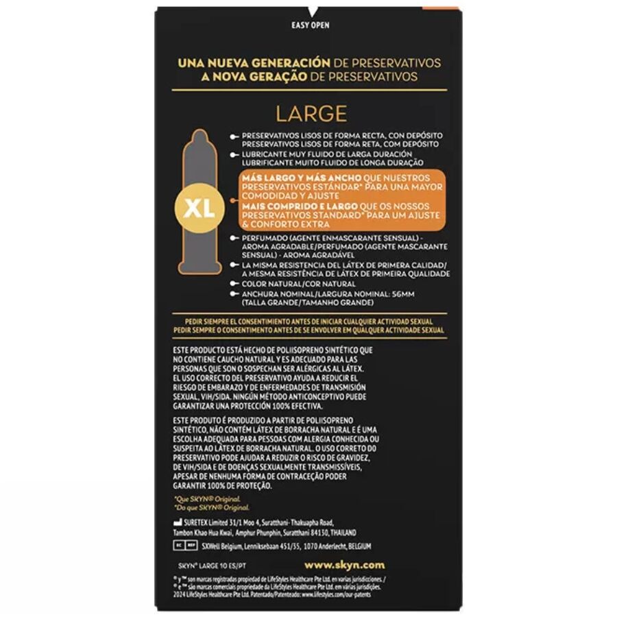 SKYN Large – Preservativos Grandes Sem Látex 56 mm | 10 Unidades SKYN Large – Preservativos Grandes Sem Látex 56 mm | 10 Unidades