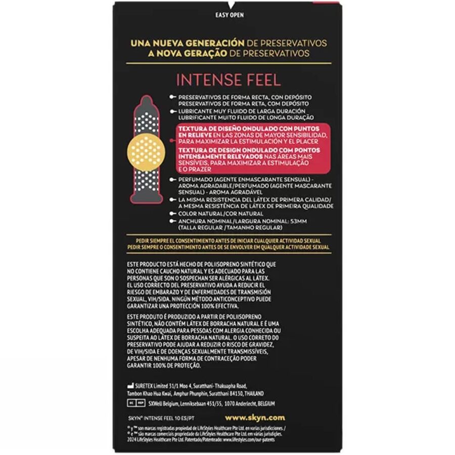 SKYN Intense Feel – Preservativos Texturados Sem Látex 10 Unidades SKYN Intense Feel – Preservativos Texturados Sem Látex 10 Unidades