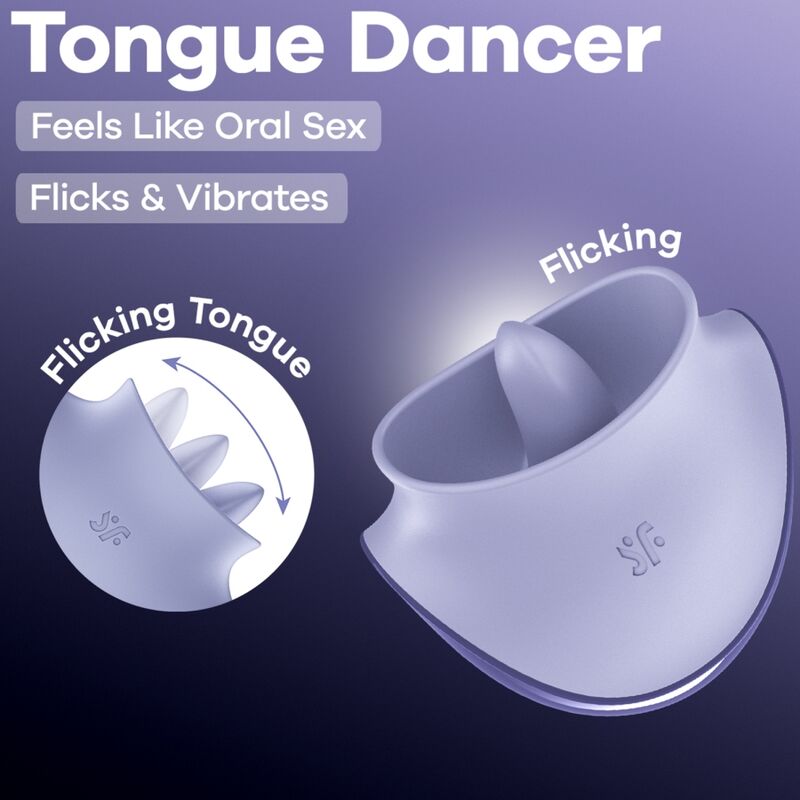 SATISFYER - TONGUE DANCER ESTIMULADOR CLITORIANO COM VIBRAÇÃO E PULSAÇÕES LILÁS SATISFYER - TONGUE DANCER ESTIMULADOR CLITORIANO COM VIBRAÇÃO E PULSAÇÕES LILÁS