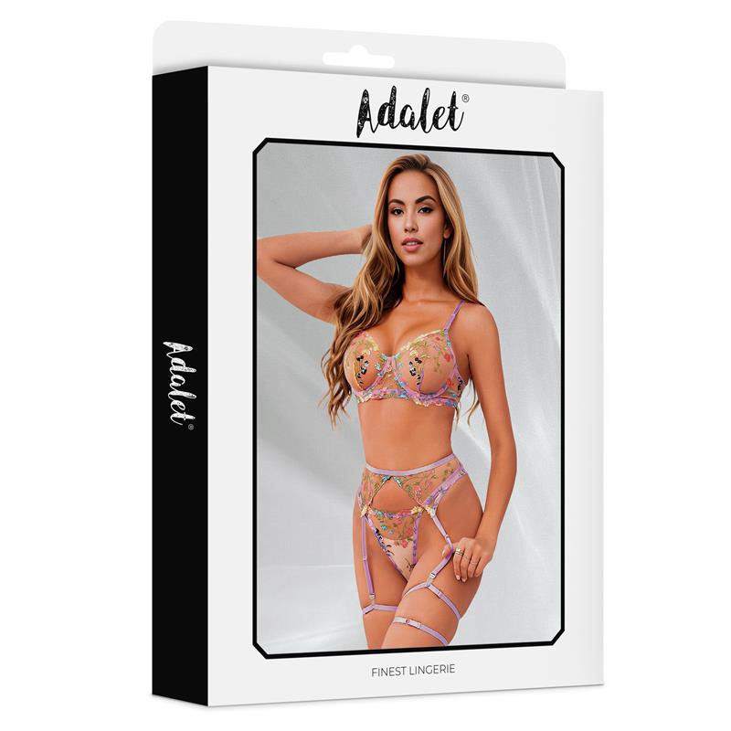 Conjunto de lingerie Zoey de 4 peças lilás da ADALET LINGERIE Conjunto de lingerie Zoey de 4 peças lilás da ADALET LINGERIE