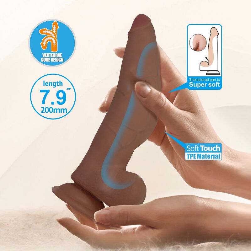 PRETTY LOVE - CUTHBERT DILDO FLEXÍVEL REALISTA 20 CM Ø 5 CM TPE MARROM PRETTY LOVE - CUTHBERT DILDO FLEXÍVEL REALISTA 20 CM Ø 5 CM TPE MARROM