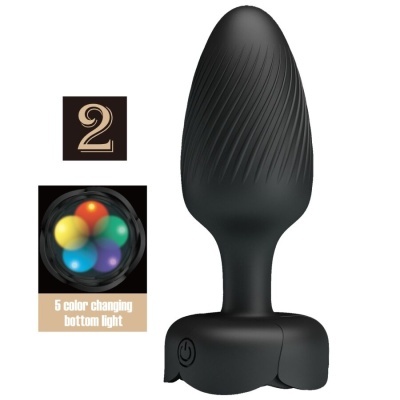 PRETTY LOVE - PLUG ANAL COM LUZ LED PRETO 10,8 CM