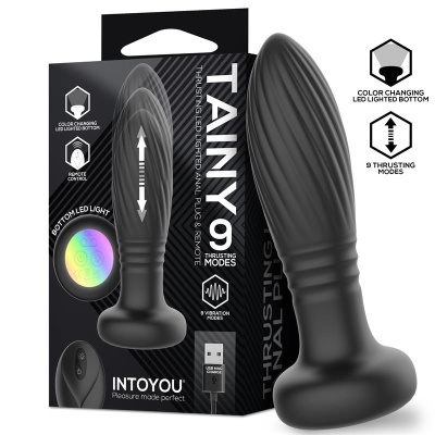 INTOYOU Tainy Plug Anal com Vai-Vem e Luzes LED com Controle Remoto
