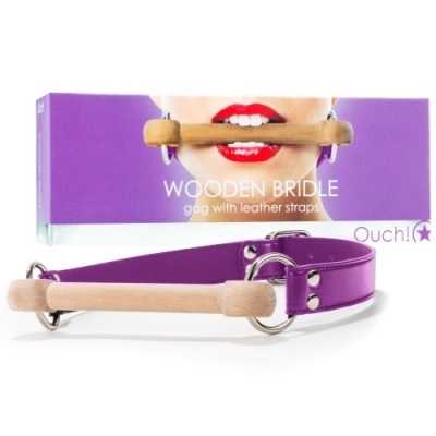 Mordaça Wooden Bridle Roxa