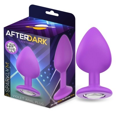 Sparkly: Plug Anal Violeta com Joia, Seguro e Elegante