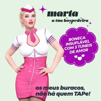 Boneca Insuflável Hospedeira de Bordo