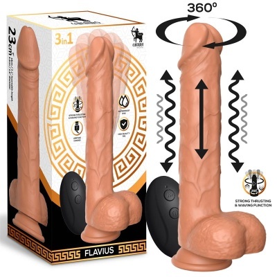 CENTAURO Flavius ​​​​Dildo com Vibração, Empurrão e Ondulação 360º 9" - 23 cm
