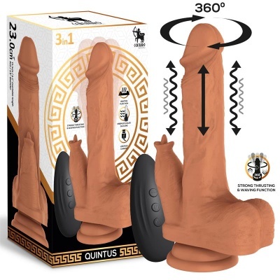 CENTAURO Quintus Dildo com Vibração, Empurrão e Ondulação 360º 9" - 23 cm