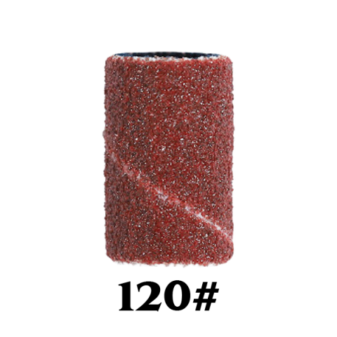 Lixa cilíndrica abrasiva vermelha com textura rugosa