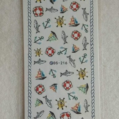 Folha de autocolantes náuticos coloridos com bordo de corda