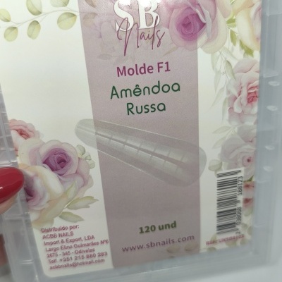 Embalagem de molde para unhas Amêndoa Russa com design floral