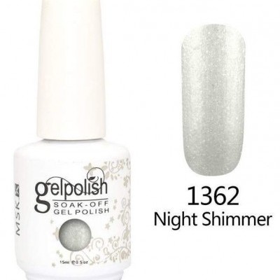 Verniz gel soak-off cor prateada Night Shimmer 1362