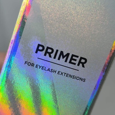 Embalagem holográfica de primer para extensões de pestanas