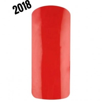 Unha artificial vermelha brilhante com número 2018