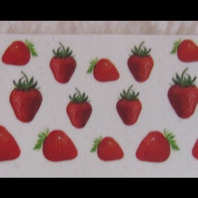 Autocolantes de morangos vermelhos com folhas verdes