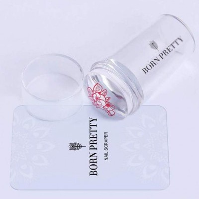 Ferramenta de unhas transparente BORN PRETTY com carimbo e placa decorativa