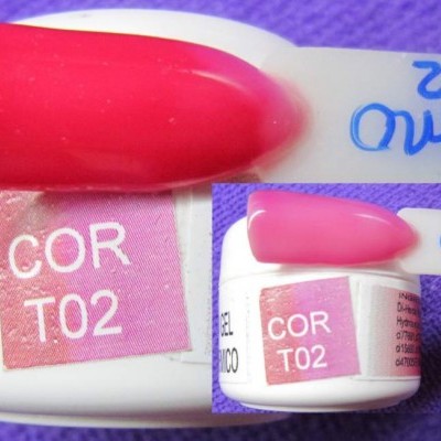 Verniz para unhas rosa COR T02 com amostra de cor