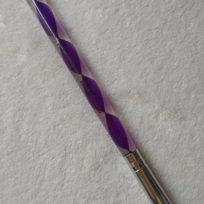 Ferramenta dupla para decoração de unhas em acrílico com espiral roxa e ponta metálica