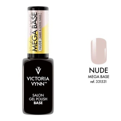 Verniz gel Victoria Vynn Mega Base cor Nude com amostra da cor