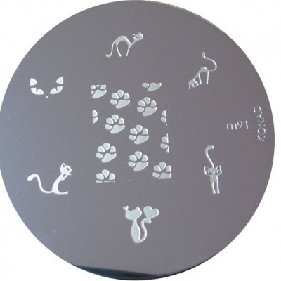 Disco metálico redondo para estampagem com desenhos de gatinhos e patas
