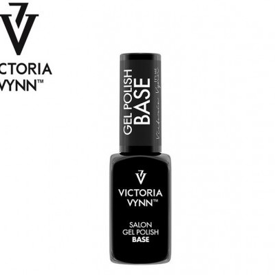 Frasco de verniz gel preto Victoria Vynn com texto branco