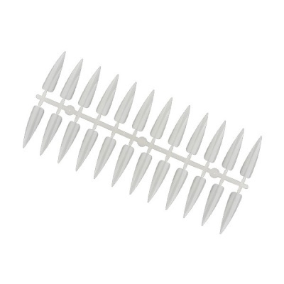 Unhas postiças transparentes longas e lisas em barra