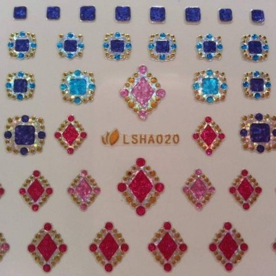 Autocolantes decorativos brilhantes coloridos em formas geométricas e texto LSHA020