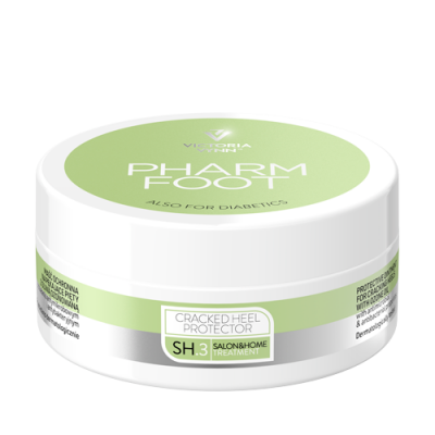 Embalagem branca e verde de creme PHARM FOOT Cracked Heel Protector SH.3
