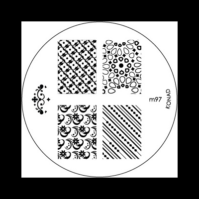 Placa metálica redonda para carimbos de unhas com padrão m97 KONAD