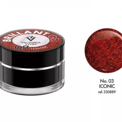 Pote de gel de unhas vermelho com glitter Victoria Vynn