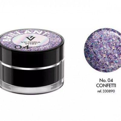 Potinho de glitter para unhas Victoria Vynn Brilliant nº 04 Confetti com textura brilhante multicolorida