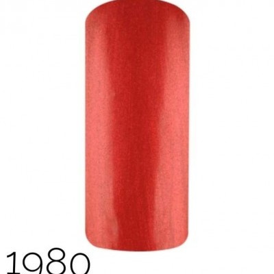 Unha postiça vermelha brilhante com número 1980