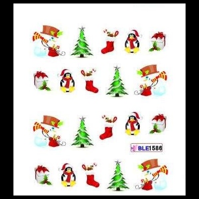 Padrões natalícios repetidos com boneco de neve, árvore de Natal, bota, pinguim e presente.