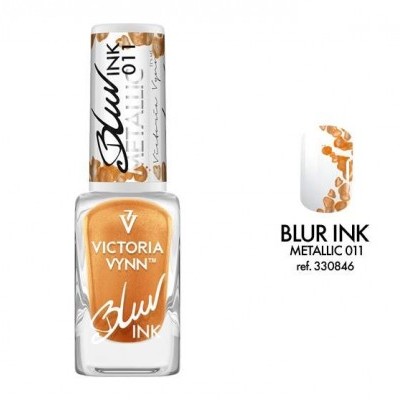 Verniz para unhas Victoria Vynn Blur Ink metálico laranja dourado