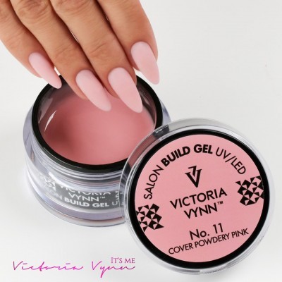 Gel para unhas Victoria Vynn No. 11 Cover Powdery Pink em embalagem redonda rosa e preta