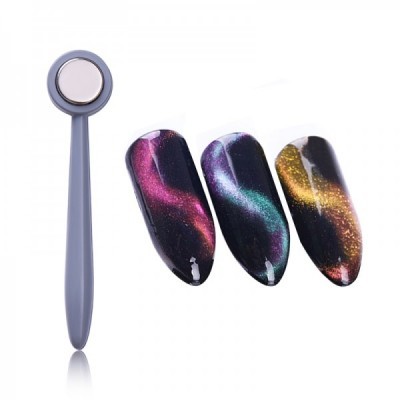 Aplicador magnético e unhas com efeito brilho em várias cores