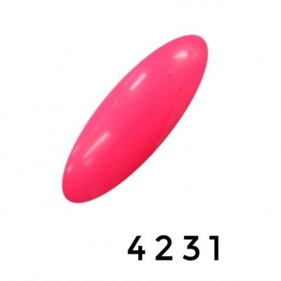 Objeto oval rosa liso com número 4231