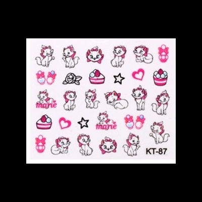 Autocolantes de gatos e símbolos coloridos sobre fundo branco