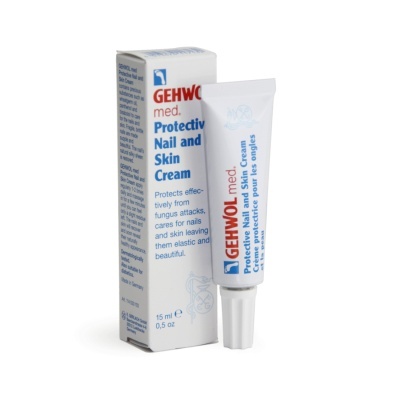 Creme GEHWOL med. Protective Nail and Skin Cream em tubo branco com embalagem branca