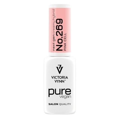 Frasco de verniz de unhas Victoria Vynn cor de rosa clara e branco