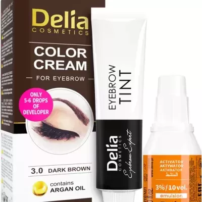 Creme tintura para sobrancelhas Delia Cosmetics com ativador